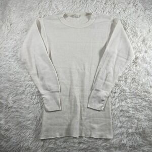 Vintage 80s Streetwear Mens Medium Thermal Underwear Waffle Long Sleeve T-Shirt‎